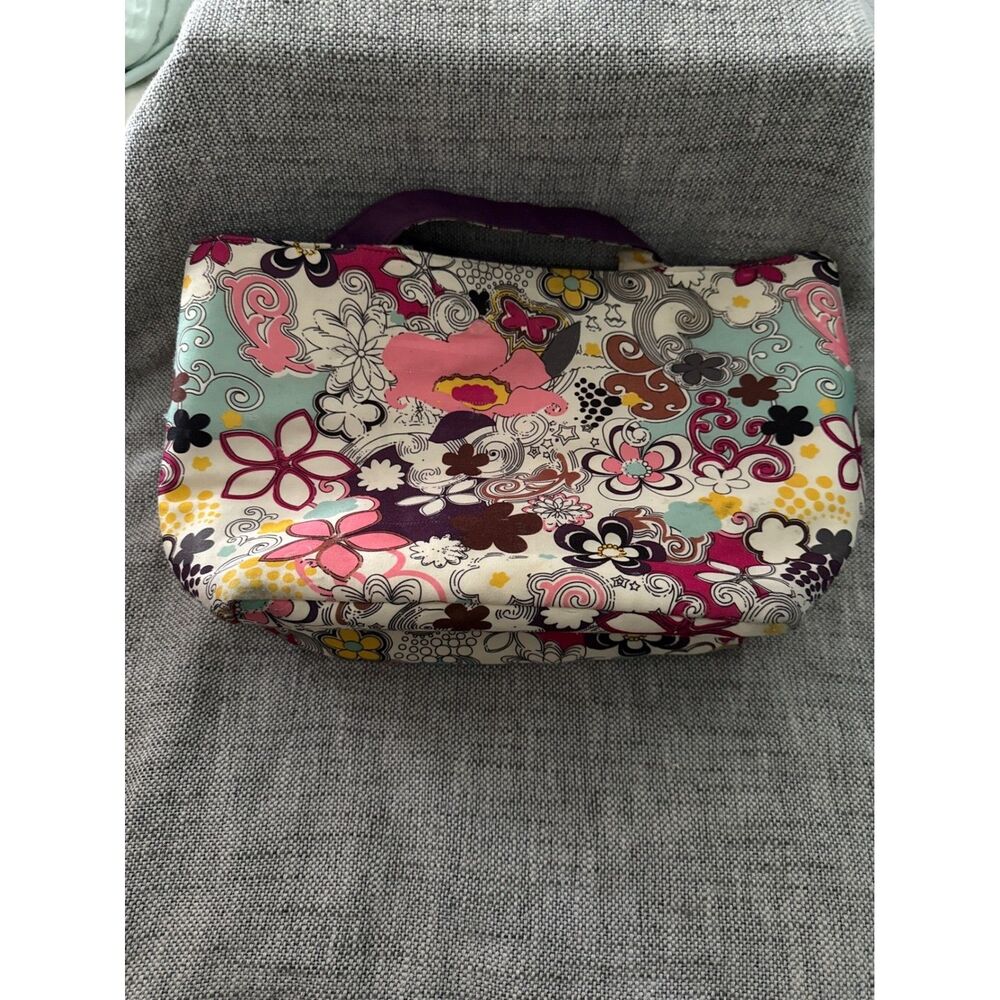 Funky Large Floral Print Tote Bag Colorful Pattern Shoulder Bag 11X19x8 MINT